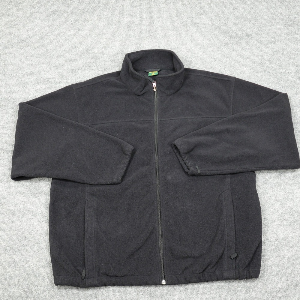 Cabela's Jacket Mens XL Black Fleece Full Zip Mock Neck Outdoor Gorpcore Warm